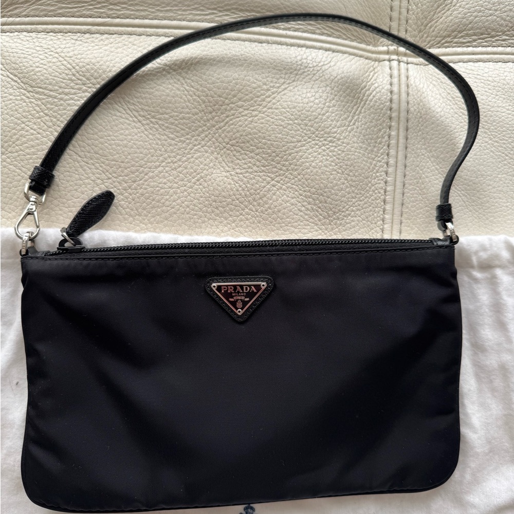 Prada Black Nylon Clutch with Strap